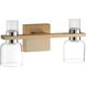 Amelia LED 15 inch Champagne Gold and Polished Nickel Vanity Light Wall Light