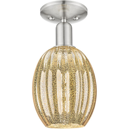 Downtown Urban Preston 1 Light 6.25 inch Brushed Satin Nickel Semi-Flush Mount Ceiling Light in Mercury
