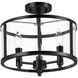 Sentinel 3 Light 13.25 inch Black Semi-Flush Mount Ceiling Light