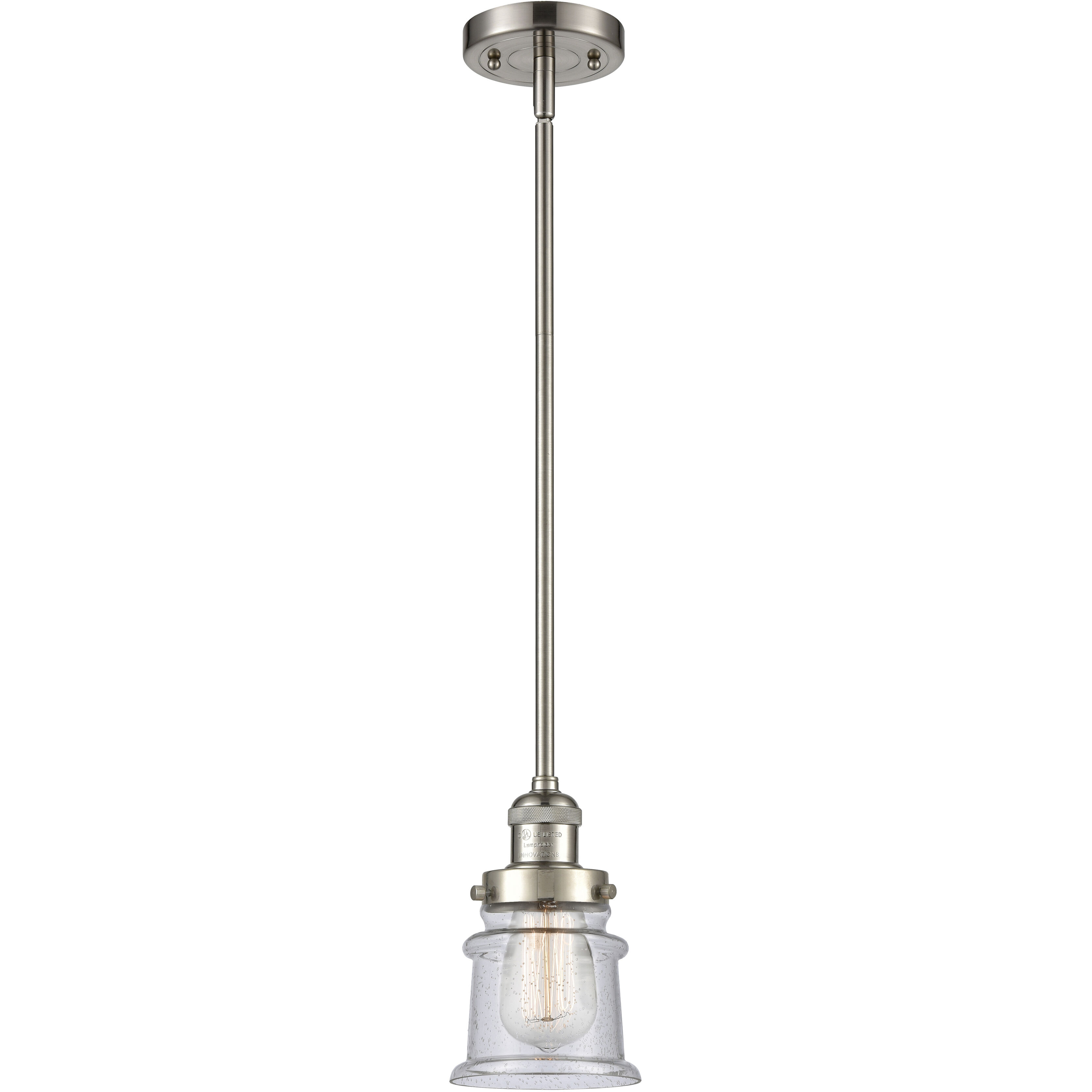 Franklin Restoration Canton LED 6.5 inch Brushed Satin Nickel Mini Pendant Ceiling Light in Seedy, Franklin Restoration