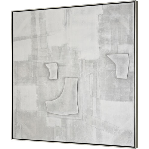 Whiten I White with Gray and Champagne Silver Framed Wall Art