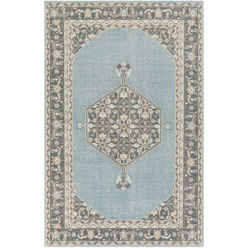 Zahra 66 X 42 inch Aqua/Charcoal/Pale Blue/Medium Gray/Ivory Rugs