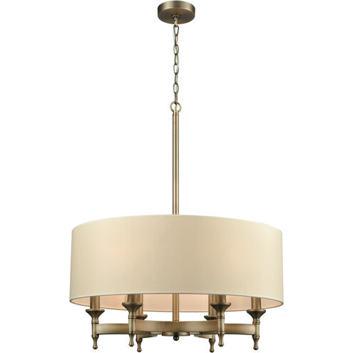 Pembroke 6 Light 24 inch Brushed Antique Brass Chandelier Ceiling Light