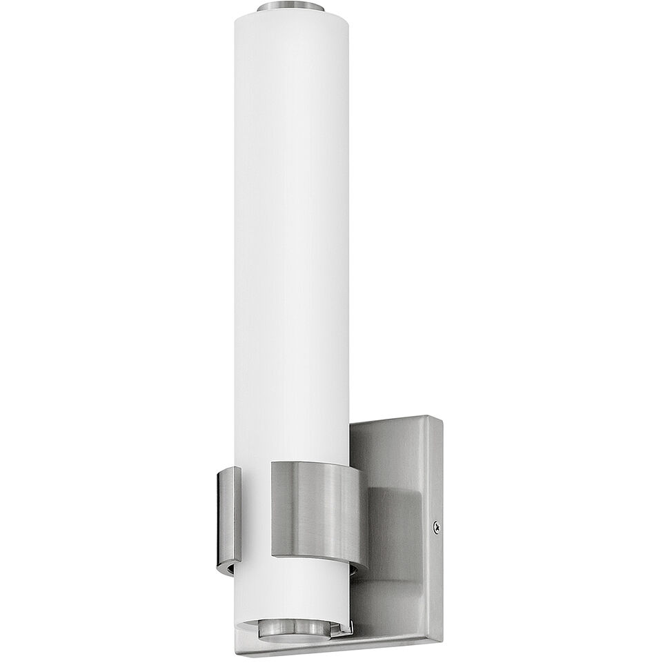 Aiden LED 5 inch Brushed Nickel Bath Light Wall Light, Vertical