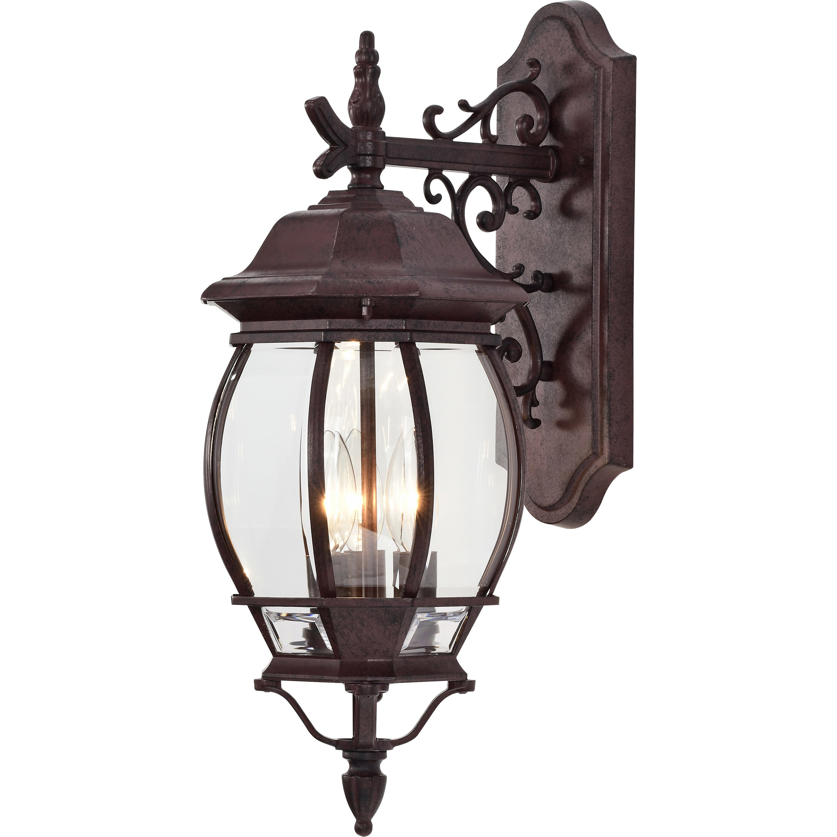 Central Park 3 Light 23 inch Old Bronze Outdoor Wall Lantern