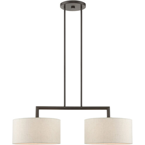 Meridian 2 Light 35 inch English Bronze Linear Chandelier Ceiling Light
