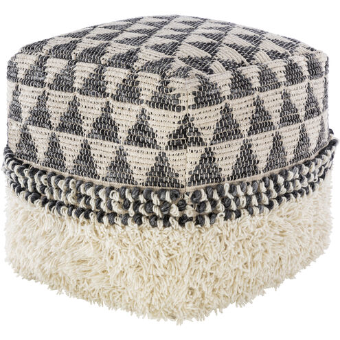 Merida 18 inch Charcoal Pouf, Cube