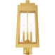 Oslo 3 Light 20 inch Satin Brass Outdoor Post Top Lantern