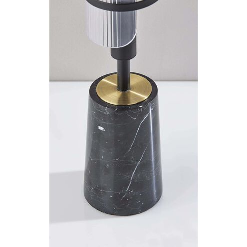Flair 27 inch 8.00 watt Black / Antique Brass Accents Table Lamp Portable Light, ADS360