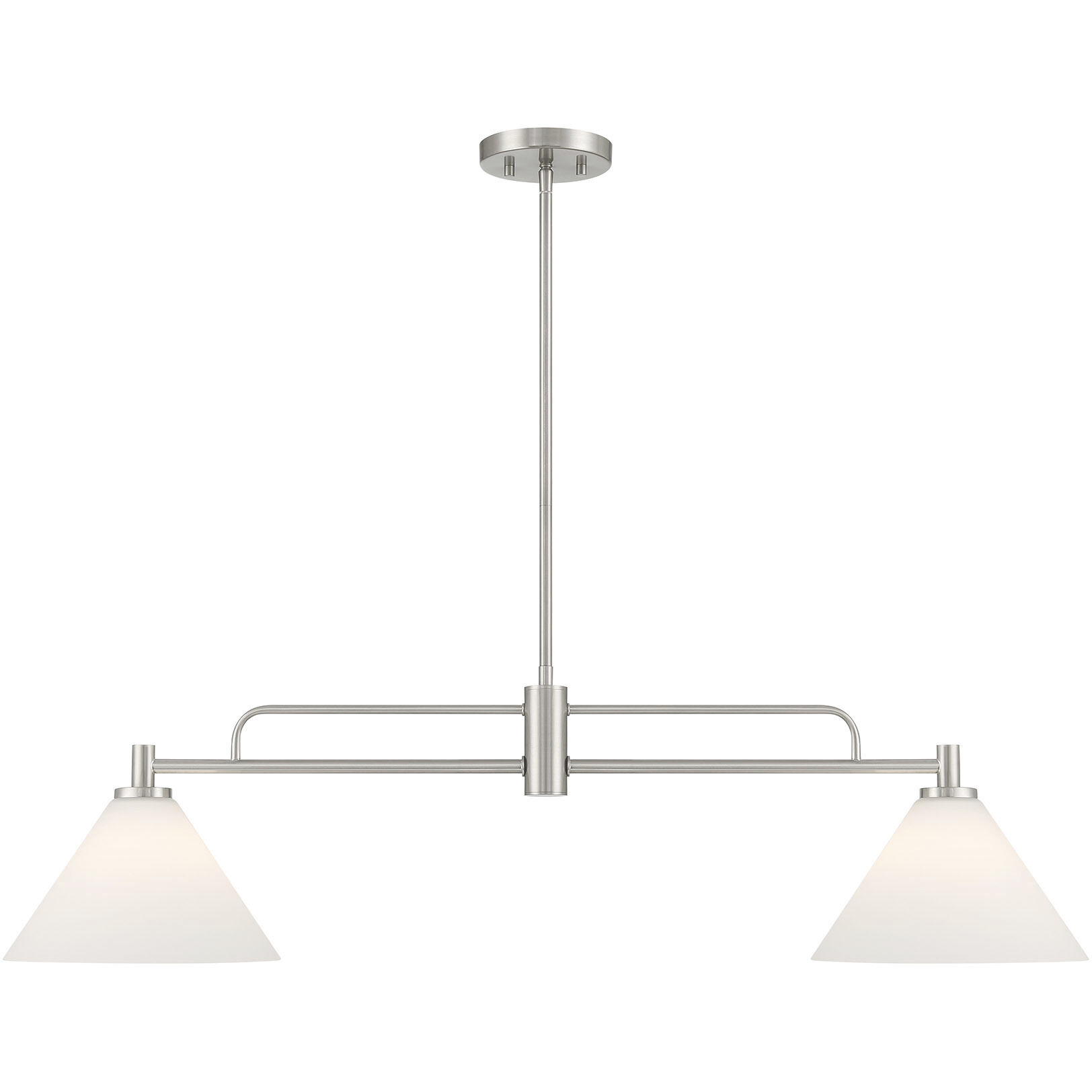 Transitional 2 Light 10 inch Brushed Nickel Chandelier Ceiling Light