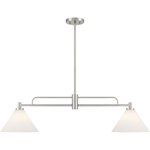 Transitional 2 Light 10 inch Brushed Nickel Chandelier Ceiling Light