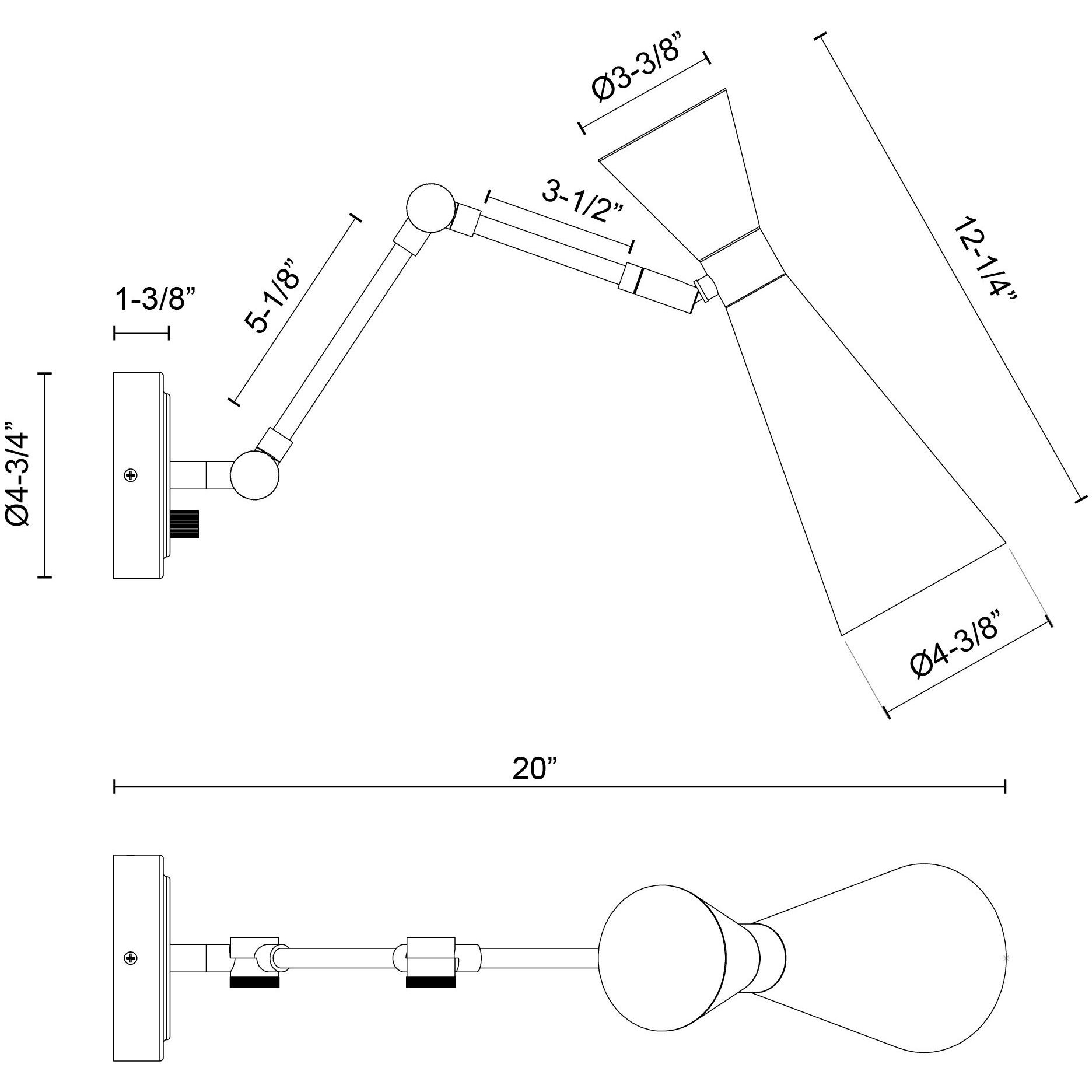 Alora Mood Blake Wall/Vanity Light Wall Light in Aged Gold and White