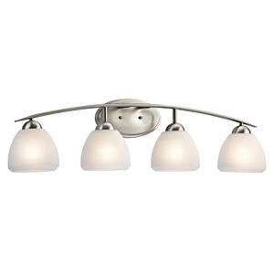 Calleigh 4 Light 35 inch Brushed Nickel Wall Mt Bath 4 Arm Wall Light
