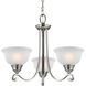 Hamilton 3 Light 25 inch Brushed Nickel Chandelier Ceiling Light