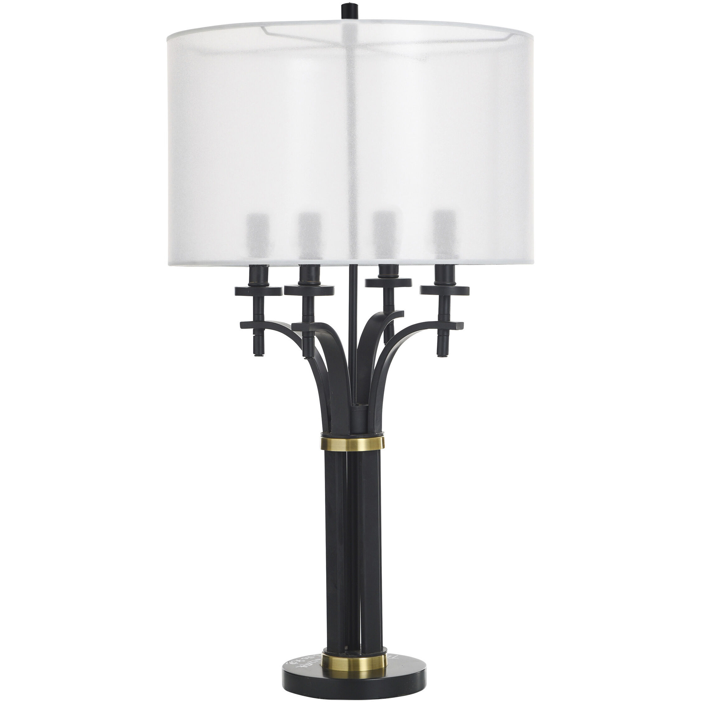 Bellamy 34 inch 15 watt Corcy Gold and Black and White Table Lamp Portable Light