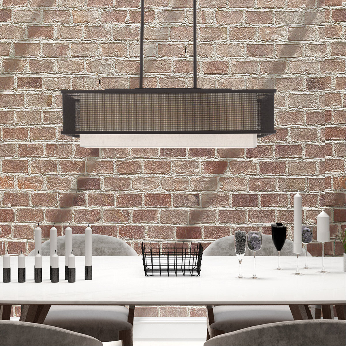 Braddock 3 Light 30 inch Bronze Linear Chandelier Ceiling Light