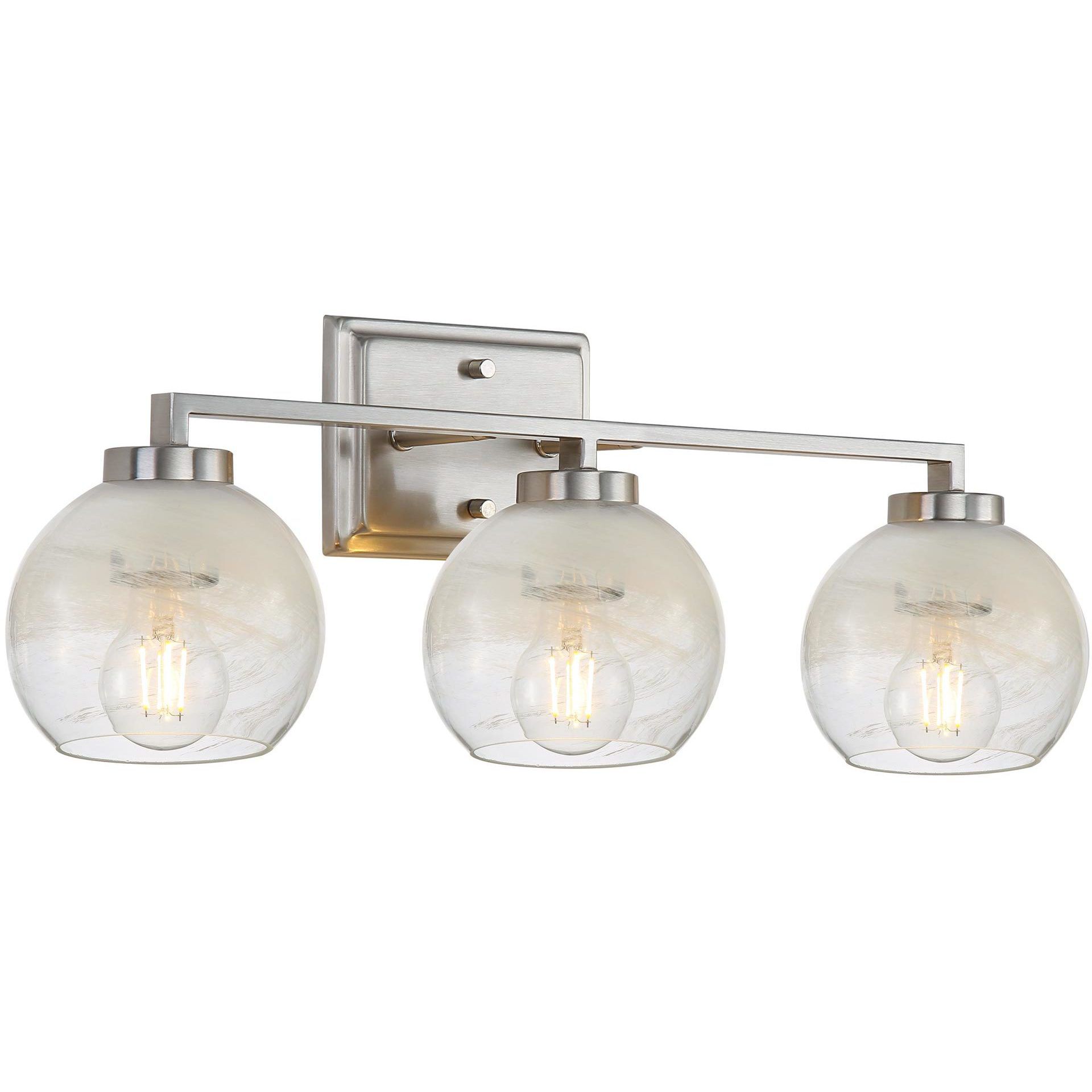Yep Elliott Vanity Wall Light in Pewter, Clear Glass