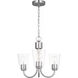 Miles 3 Light 21.5 inch Brushed Nickel Chandelier Ceiling Light