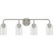 Stowe 4 Light 31 inch Brushed Polished Nickel Vanity Light Wall Light