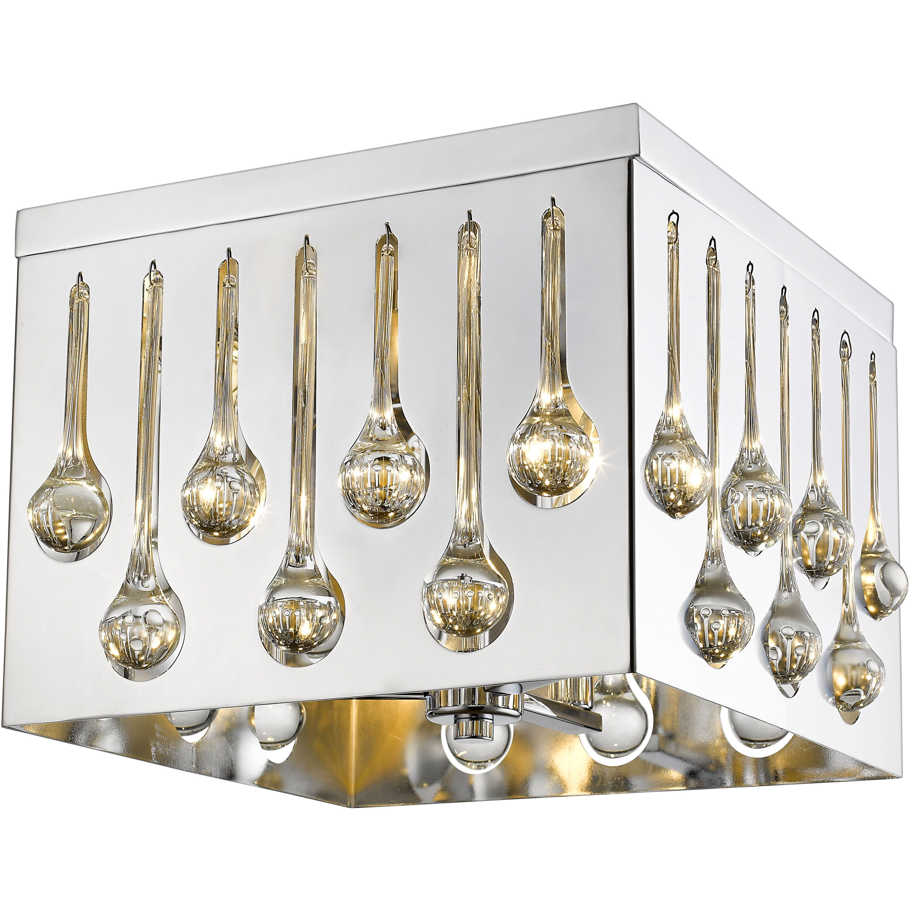 Oberon 4 Light 13.5 inch Chrome Flush Mount Ceiling Light