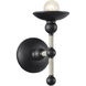 Nadine 1 Light 4.63 inch Matte Black and Cotton Bath Vanity Light Wall Light