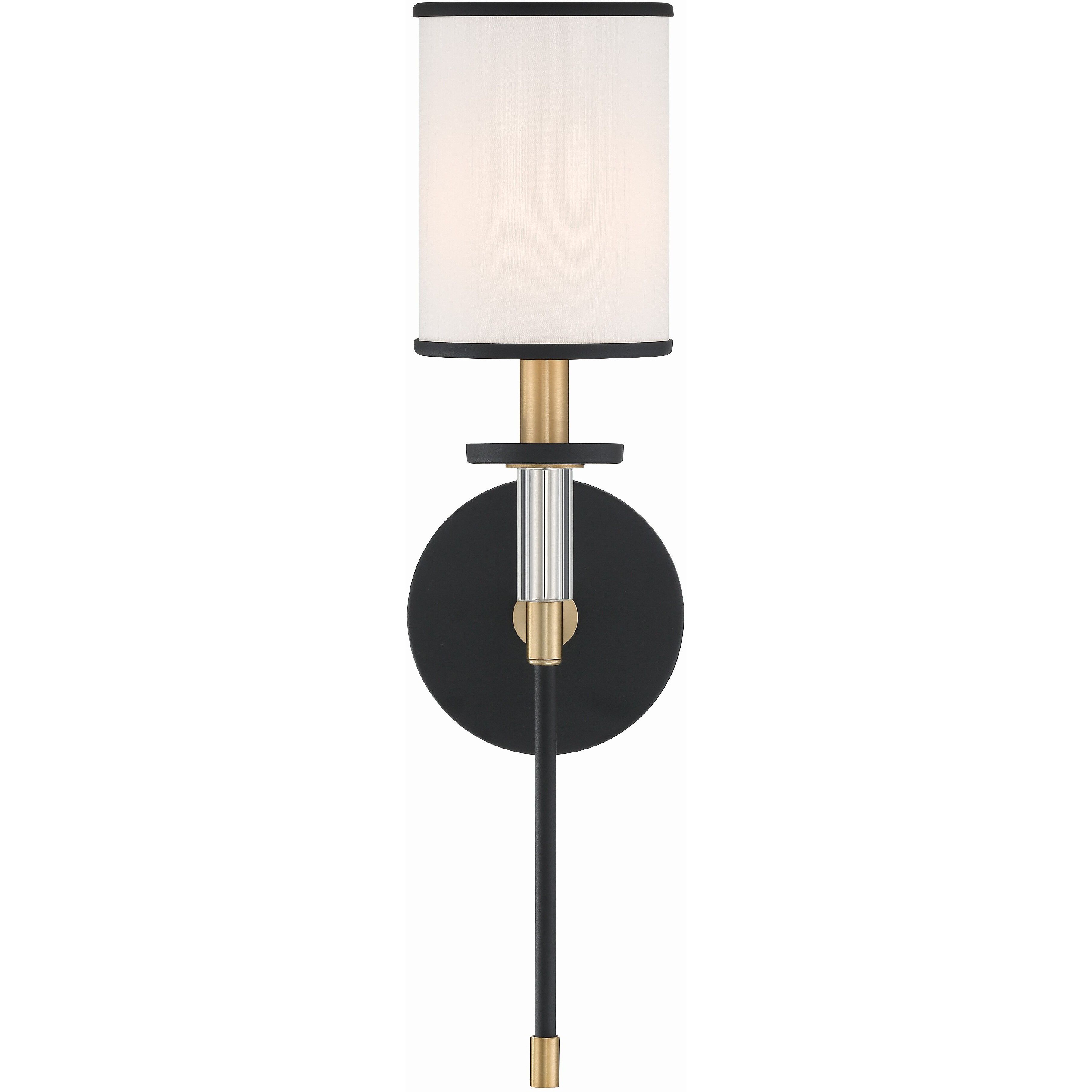 Hatfield Bath Sconce Wall Light in Black Forged with Vibrant Gold