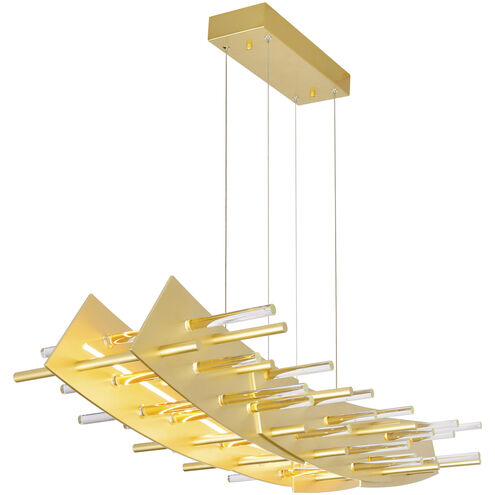Gondola LED 14 inch Satin Gold Chandelier Ceiling Light