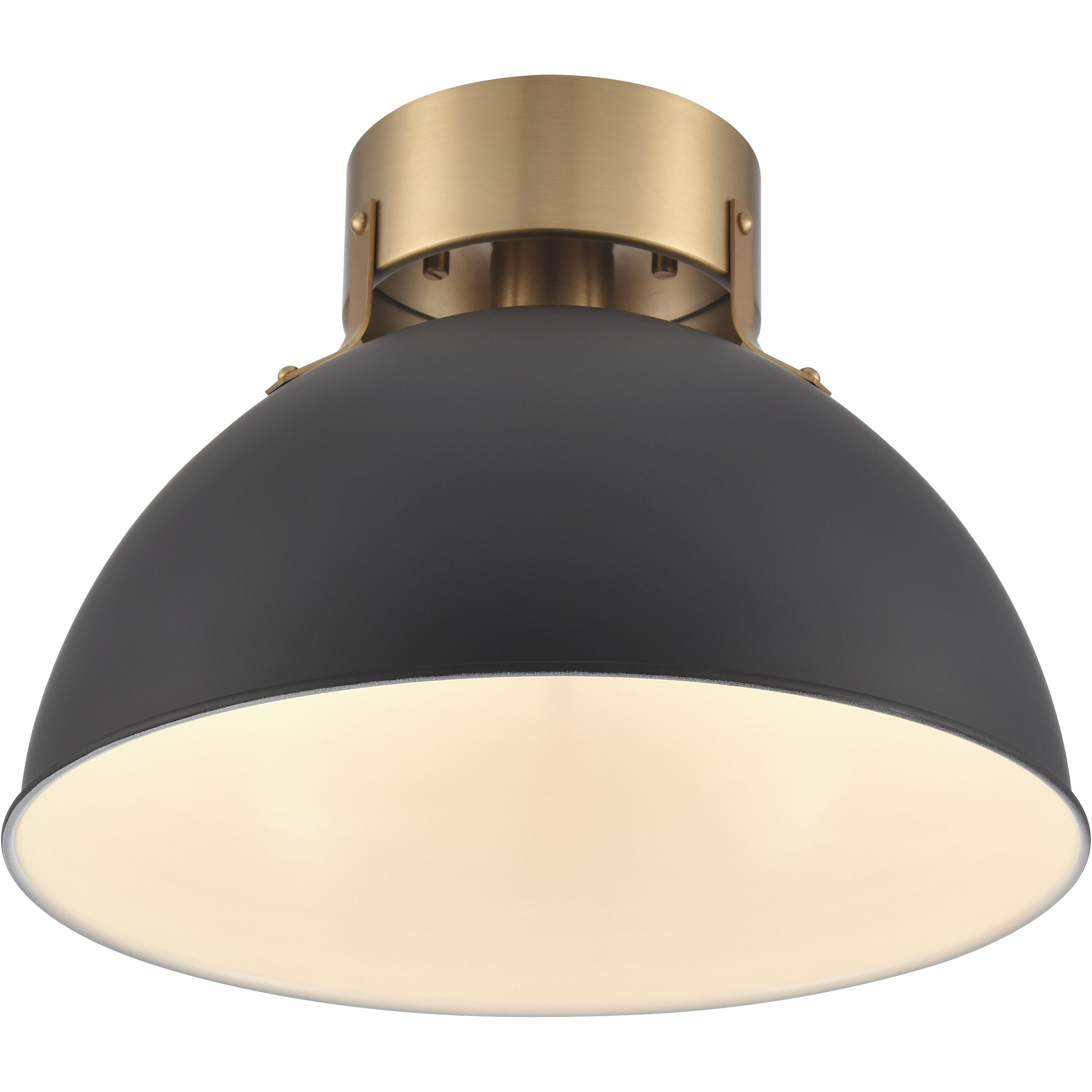 Zayne 1 Light 12 inch Matte Black Semi Flush Mount Ceiling Light