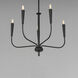 Vela 5 Light 24 inch Black Single-Tier Chandelier Ceiling Light