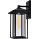 Crawford 1 Light 18.2 inch Black Outdoor Wall Light