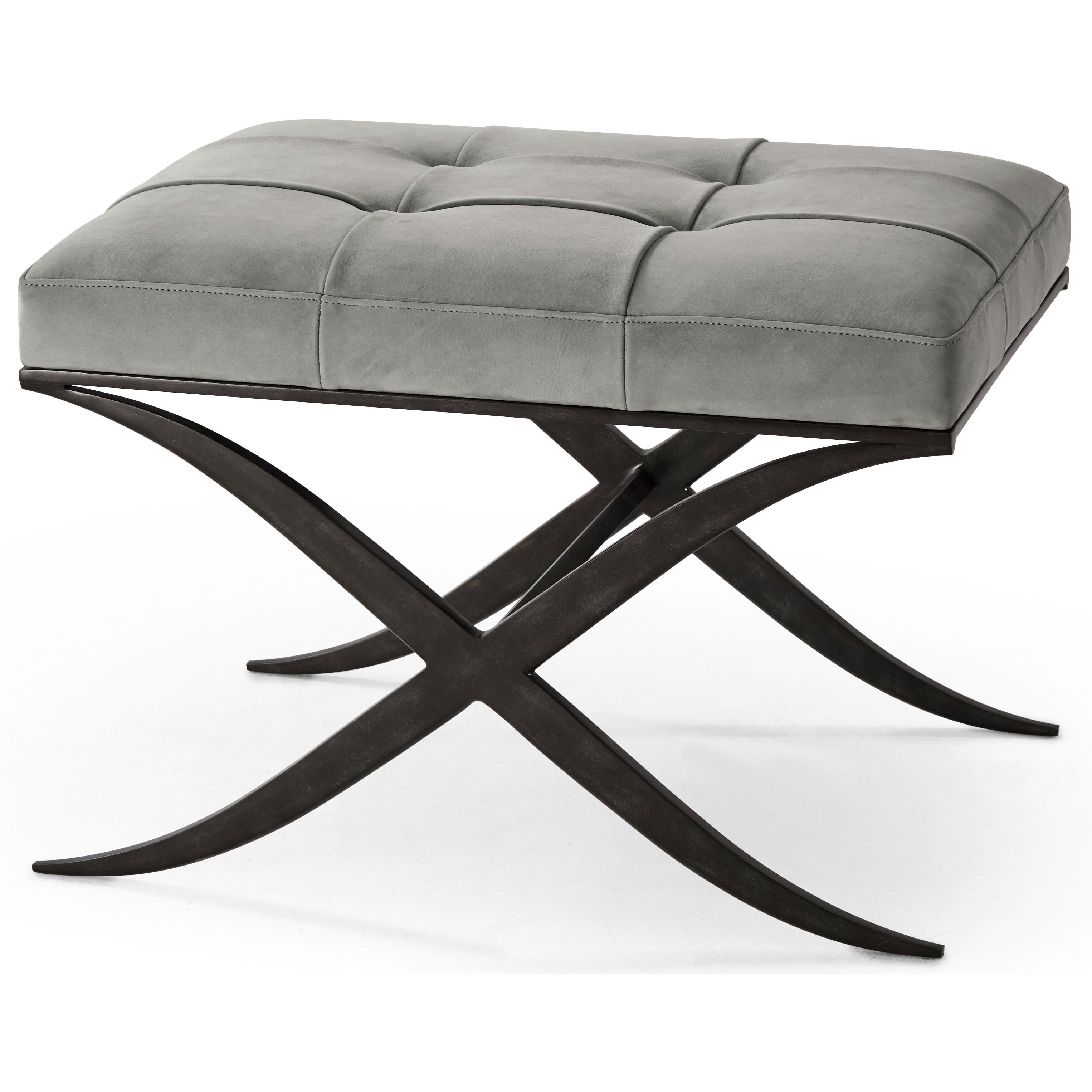 X-S 17 inch Verde Bronze Ottoman, Upholstered