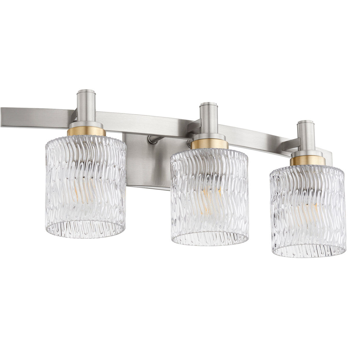 Stadium 3 Light 24 inch Satin Nickel Vanity Light Wall Light