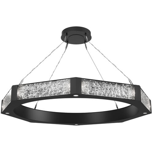 Glacier LED 48.2 inch Matte Black Chandelier Ceiling Light, Single Tier