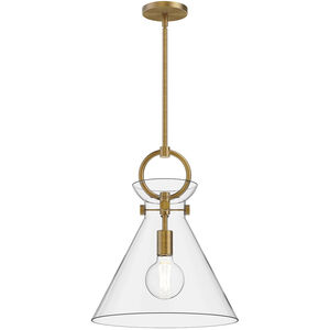 Alora Mood Emerson 1 Light 14 inch Aged Gold Pendant Ceiling Light in Clear