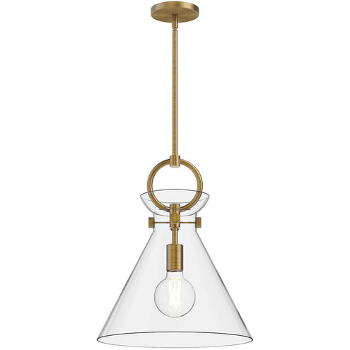 Alora Mood Emerson 1 Light 14 inch Aged Gold Pendant Ceiling Light in Clear
