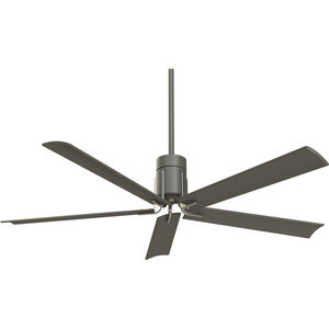 Clean 60 inch Grey Iron/Brushed Nickel with Grey Iron Blades Ceiling Fan