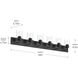Merry 6 Light 48 inch Black Bath Vanity Wall Light