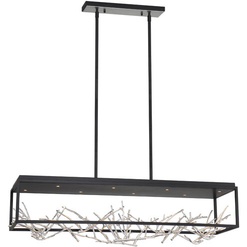 Aerie Linear Chandelier Ceiling Light in Silver and Black