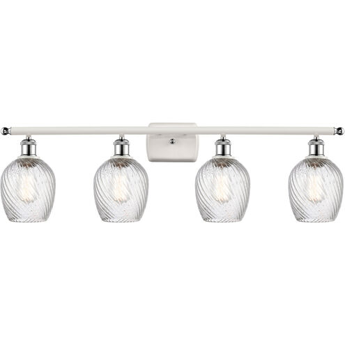 Ballston Salina 4 Light 36 inch White and Polished Chrome Bath Vanity Light Wall Light, Ballston