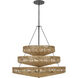 Ophelia 30 inch Black Indoor Chandelier Ceiling Light in Natural