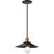 Bulstrode's Workshop 1 Light 11 inch Aged Gold Brass Pendant Ceiling Light in Aged Gold Brass and Black