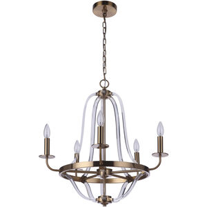 Graclyn 5 Light 24 inch Satin Brass Chandelier Ceiling Light