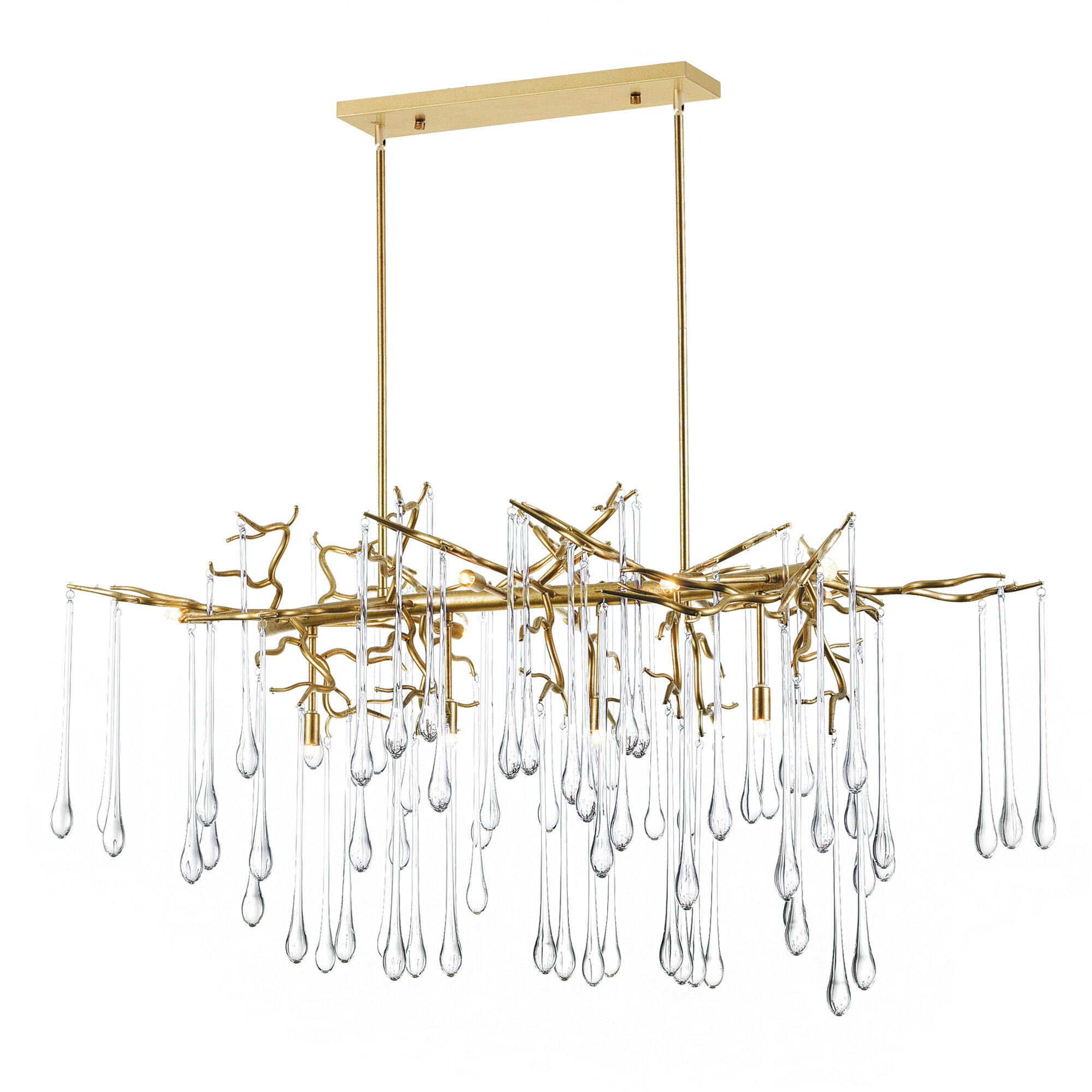 Anita 10 Light 26 inch Gold Leaf Down Chandelier Ceiling Light