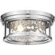 Clarion 2 Light 12 inch Polished Nickel Flush Mount Ceiling Light