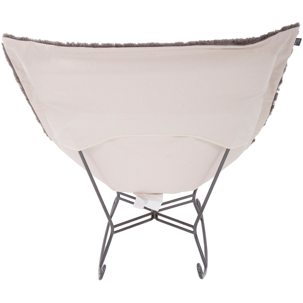 Puff Angora Stone Scroll Rocker with Cover