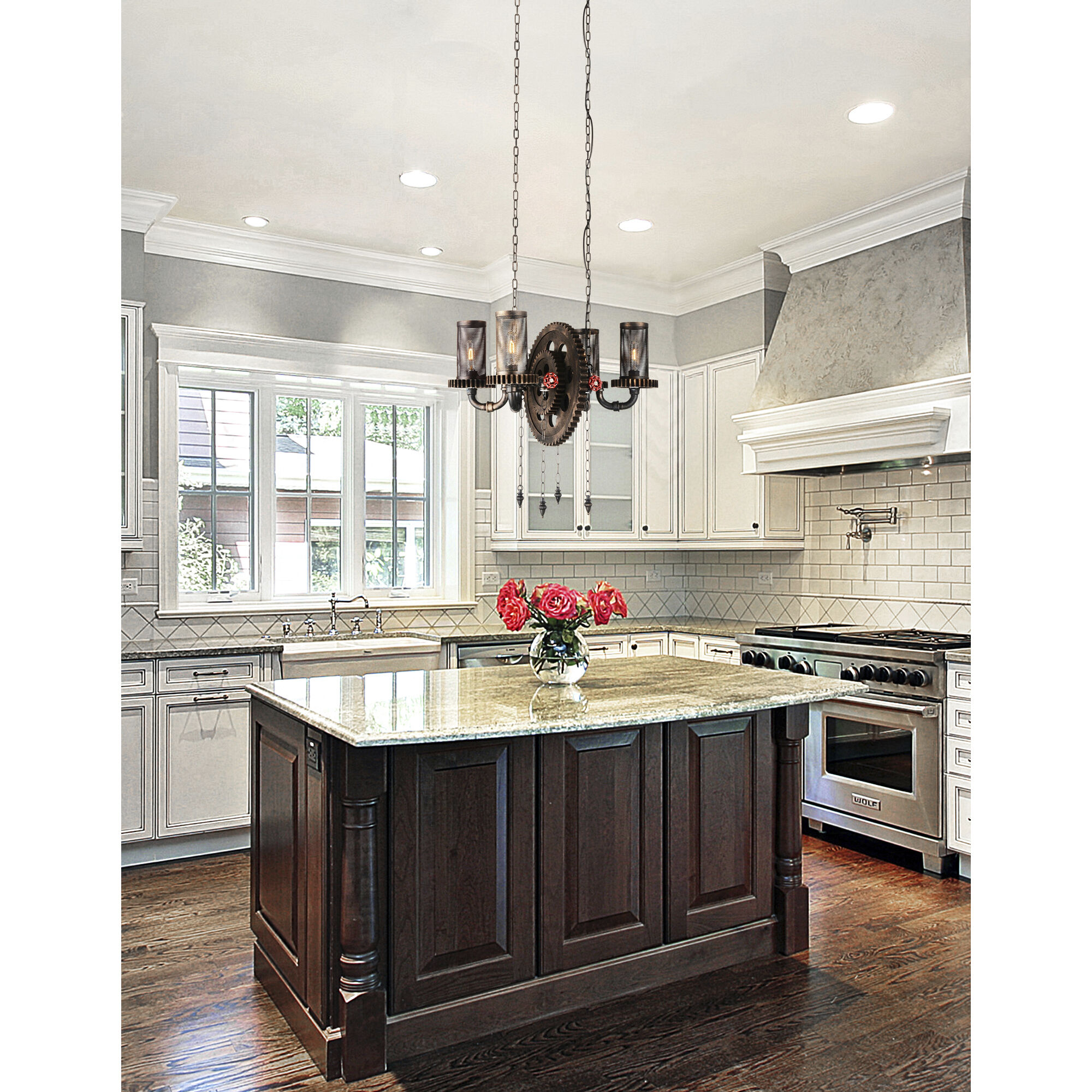 Manchi 4 Light 17 inch Rust Up Chandelier Ceiling Light