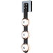 SNAPS LED 5.5 inch Sterling ADA Wall Sconce Wall Light in Black Leather with Pressed Glass, Art & Alchemy
