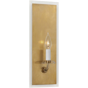 Paloma Contreras Brigitte LED 6.75 inch Hand-Rubbed Antique Brass and Clear Glass Reflector Sconce Wall Light, Medium
