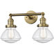 Franklin Restoration Olean LED 17 inch Brushed Brass Bath Vanity Light Wall Light in Seedy Glass, Franklin Restoration