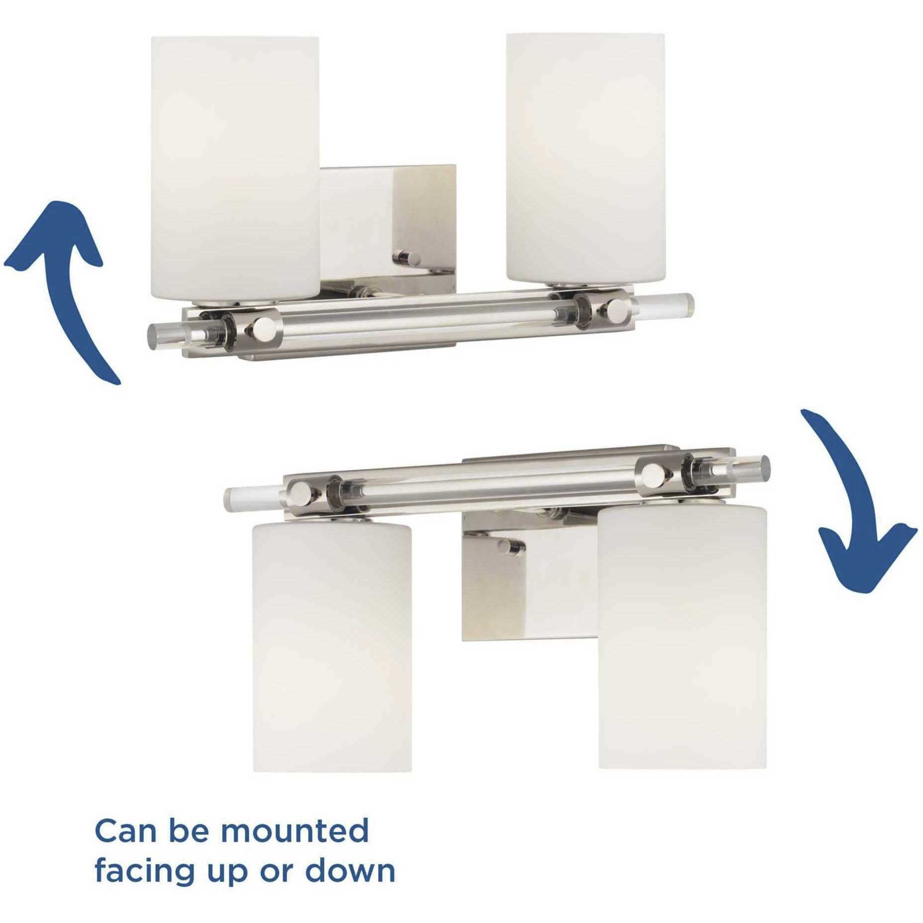 Lisbon 2 Light 18 inch Polished Nickel Bath Vanity Wall Light, Design Series